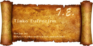 Timko Eufrozina névjegykártya